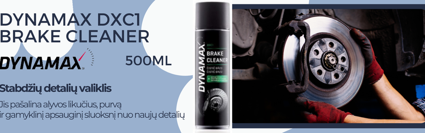 Stabdžių detalių valiklis DYNAMAX DXC1 BRAKE CLEANER 500 ml – kodėl jis būtinas kiekvienam remontui?
